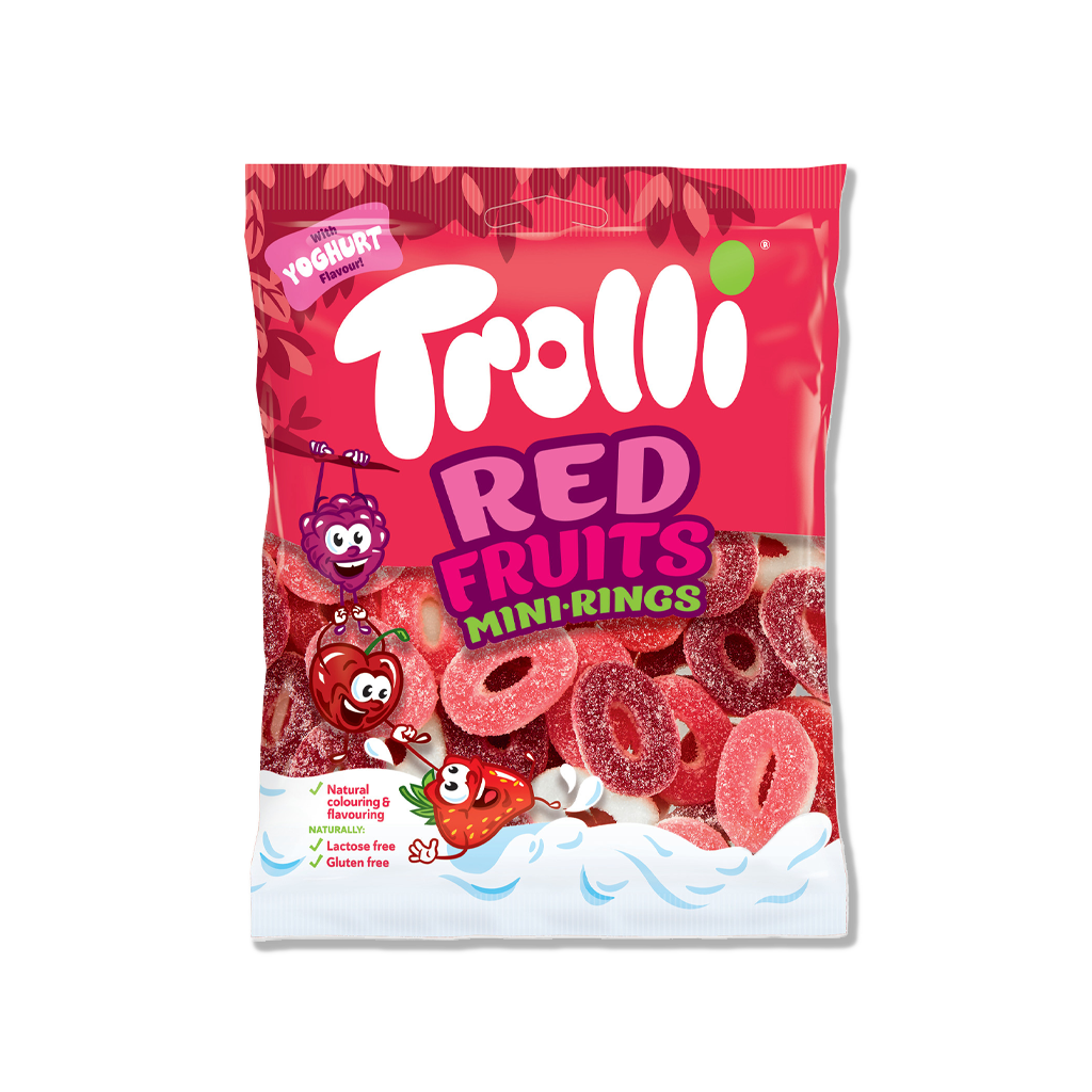 Trolli - Mini-krążki z czerwonymi owocami - 100g