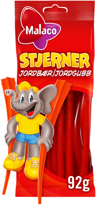 Malaco - Stjerner Jordgubb - 92g