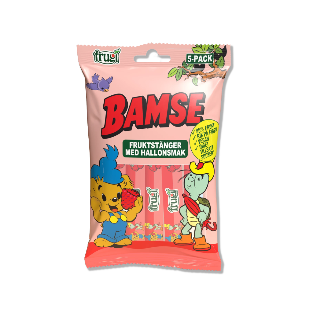Fruit Sticks with Raspberry Flavor - 5 Pack - Bamse