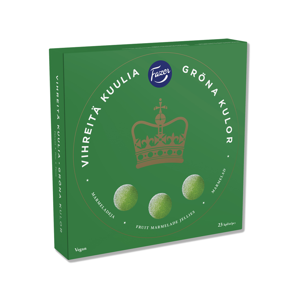 Fazer - LAHJAKORTTI - Vihreät pallot - Marmeladipallot - 500g