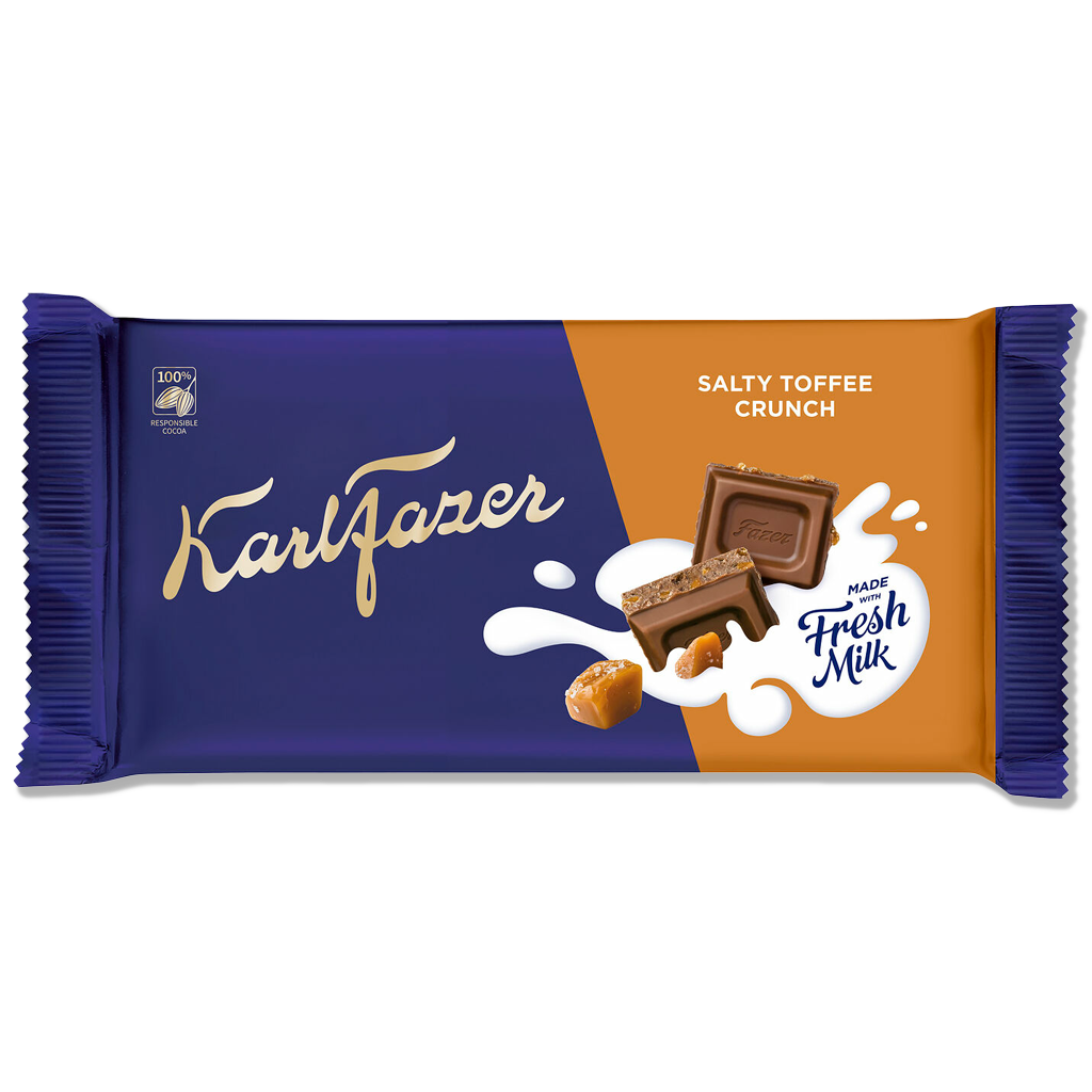 Fazer - Milk chocolate Salty Toffee Crunch - 145g
