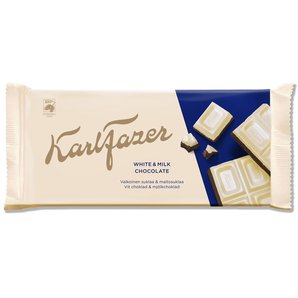 Fazer - Valge ja piimašokolaad - 131g