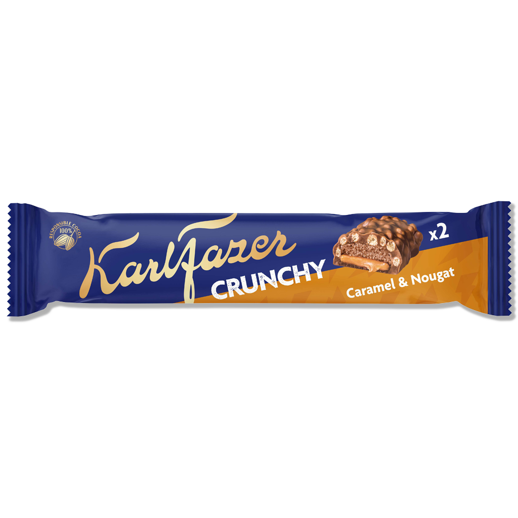 Fazer - Piimašokolaad - Krõmpsuv karamell & Nougat - 55g