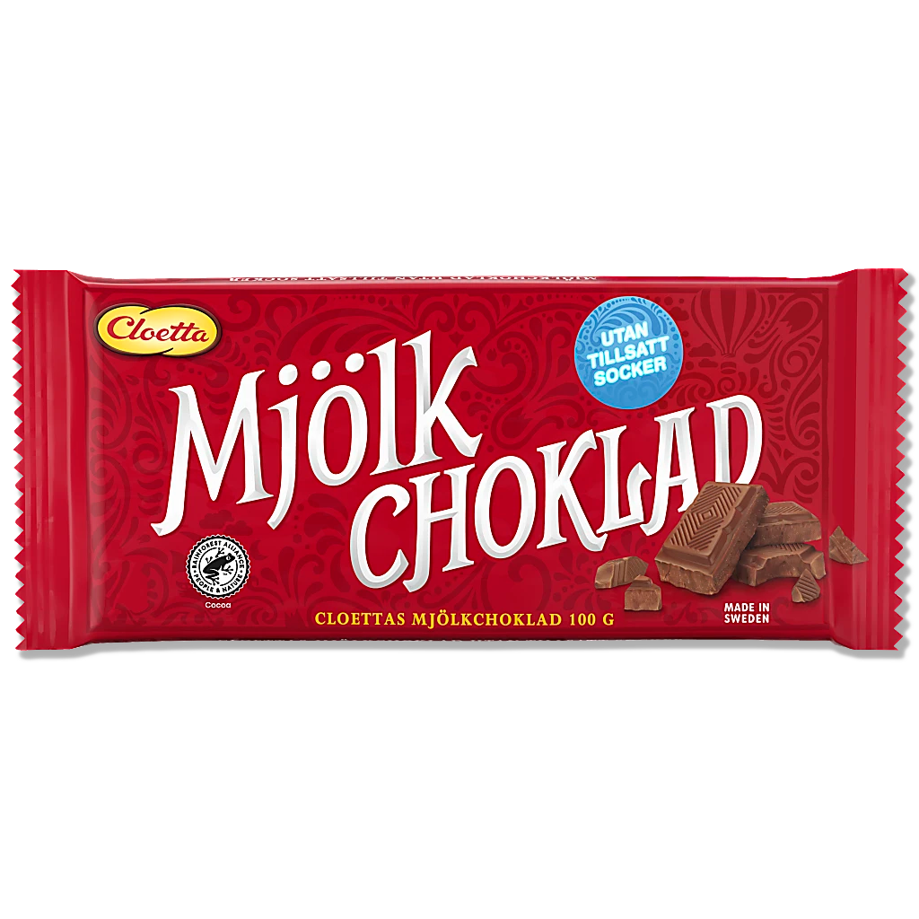 Cloetta - Milk Chocolate without added sugar - 100g