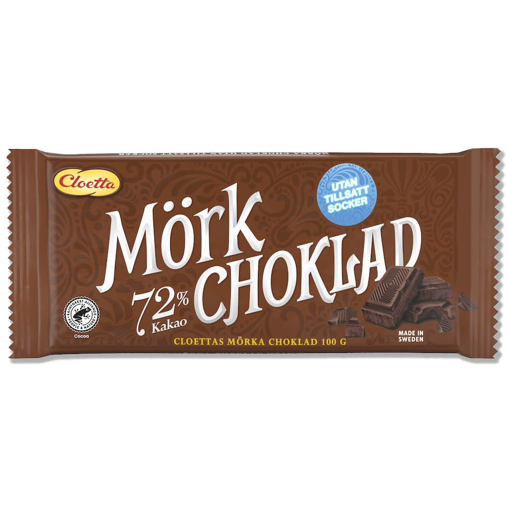 Cloetta - Dark Chocolate 72% without added sugar - 100g
