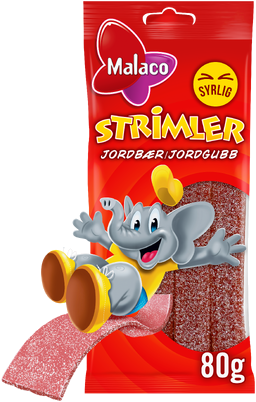Malaco - Strimler Jordgubb - 80g