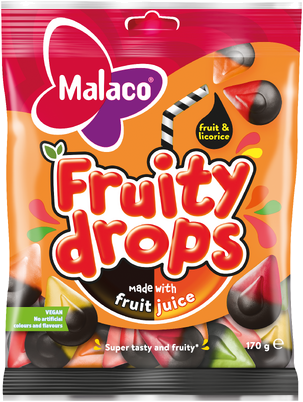 Malaco - Fruity Drops Fruity & Licorice - 170g