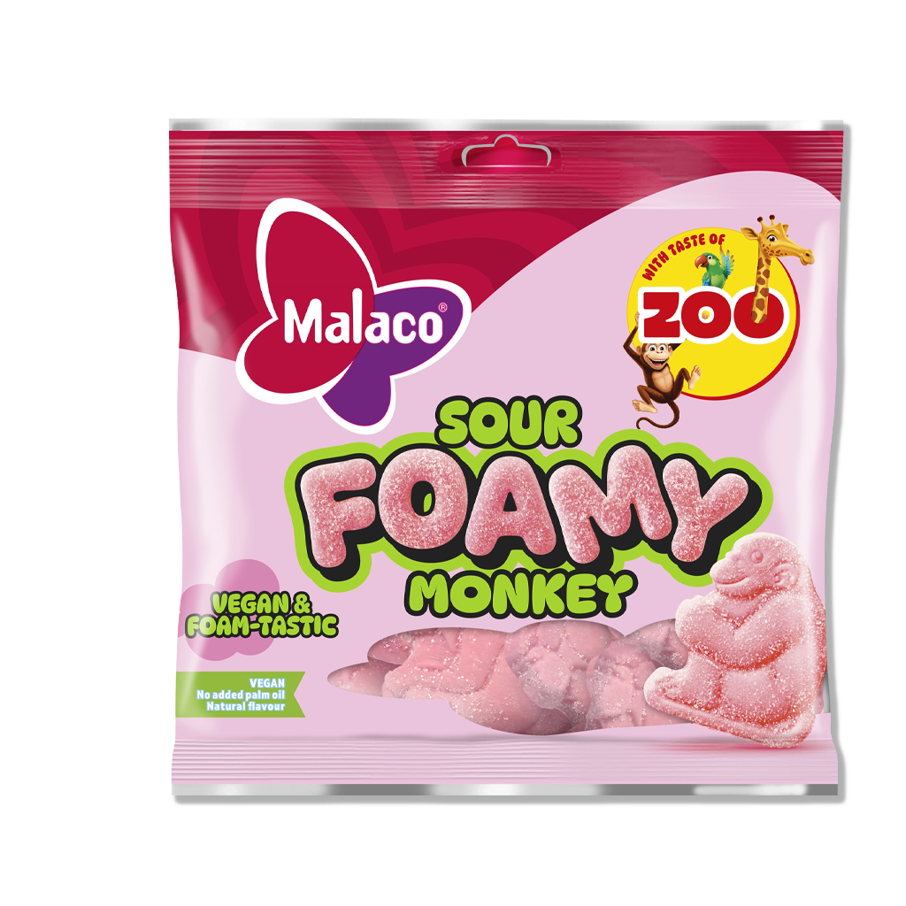 Malaco - Zoo Foamy Monkey Sour - 115g