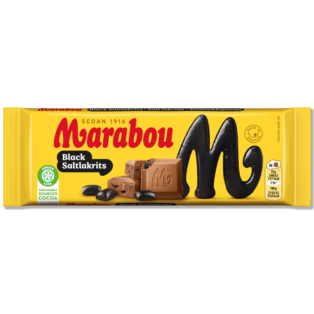 Marabou - Lakritz mit schwarzem Salz - 90 g