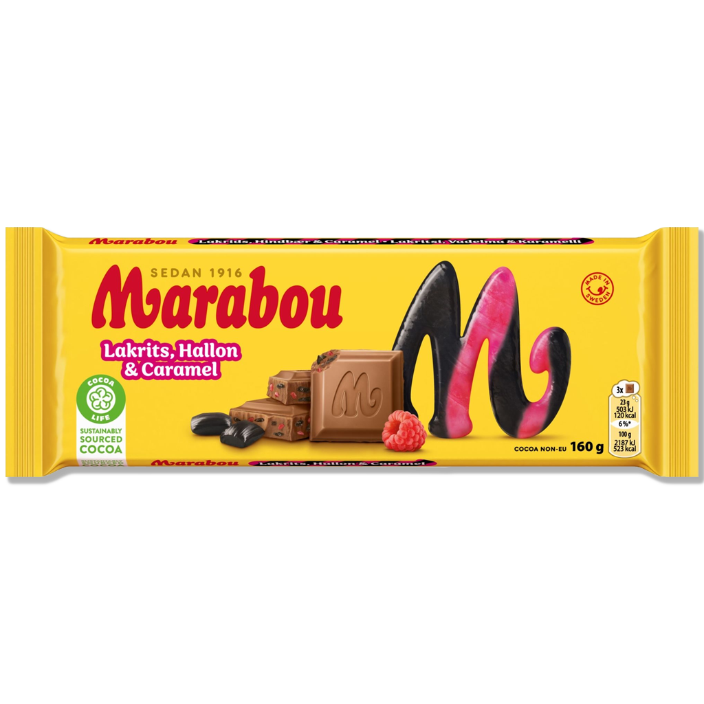 Marabou - Lakris, bringebær og karamell