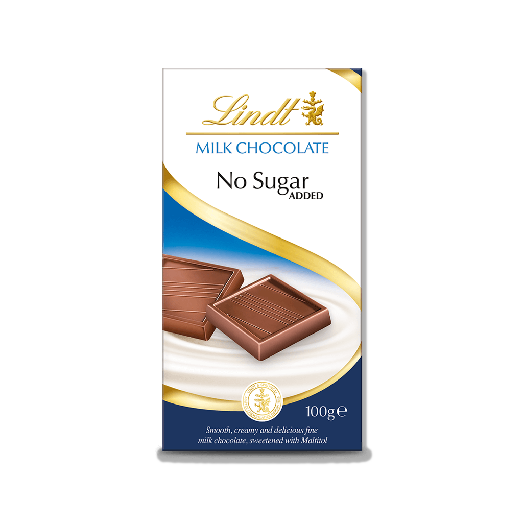 Lindt - No Sugar Added Milk Chocolate - 100g